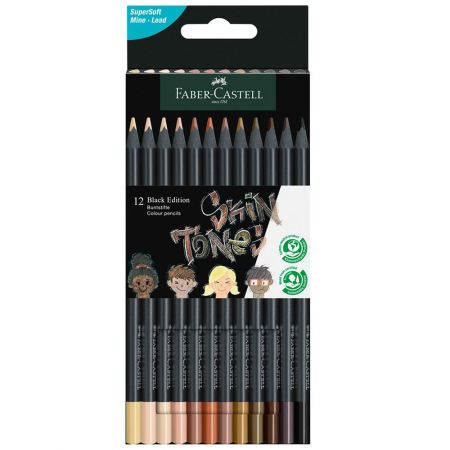 Creioane colorate, tonurile pielii, 12 buc/set, FABER-CASTELL Bl